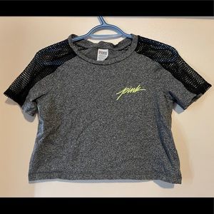 PINK VICTORIAS SECRET MESH CROP TOP